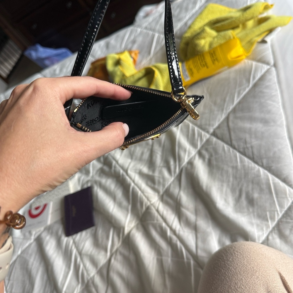 Michael Kors Black Patent Wristlet with Gold Accents - Picture 3 of 4